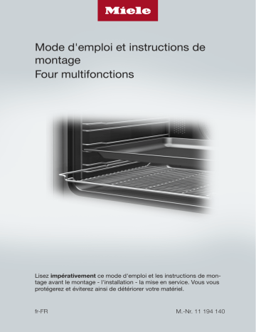 Miele H 7860 BPX Four sans poignée design facile à combiner Manuel utilisateur | Fixfr