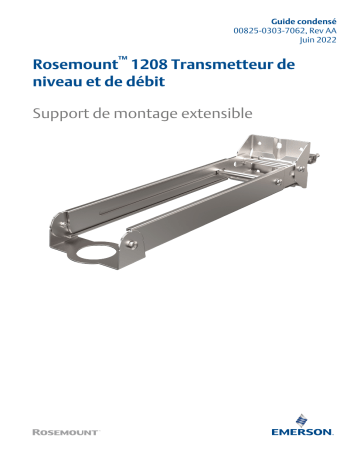 Rosemount 1208 Transmetteur de niveau et de débit Support de montage extensible Mode d'emploi | Fixfr