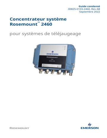 Rosemount Concentrateur système 2460 Mode d'emploi | Fixfr