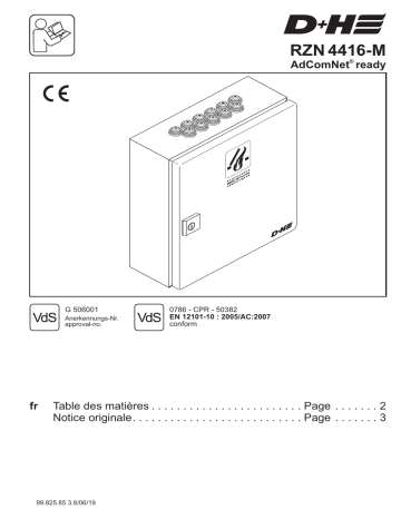 D+H RZN 4416-M Smoke vent control panel Mode d'emploi | Fixfr