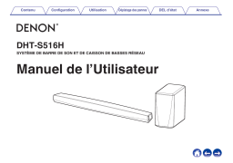 Denon DHT-S516H SYSTÈME DE BARRE DE SON ET DE CAISSON DE BASSES RÉSEAU Manuel du propriétaire