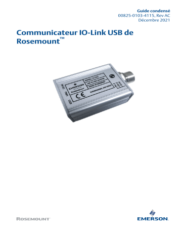 Rosemount Communicateur IO-Link USB de Mode d'emploi | Fixfr