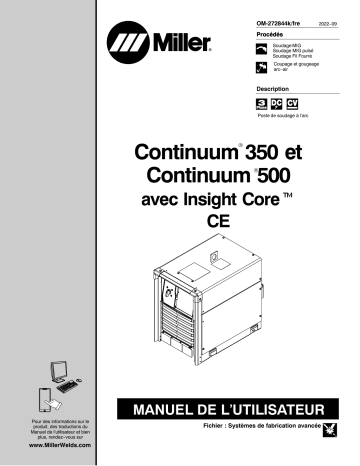 Miller CONTINUUM 500 NC390745C-ZZ222222 Manuel du propriétaire | Fixfr