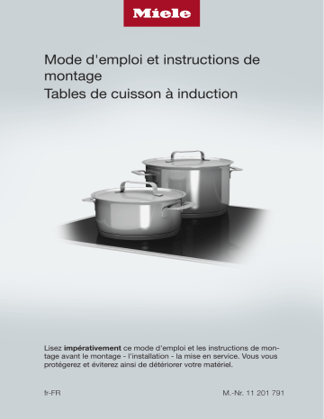 Miele KM 7164 FR Table de cuisson à induction Manuel utilisateur | Fixfr