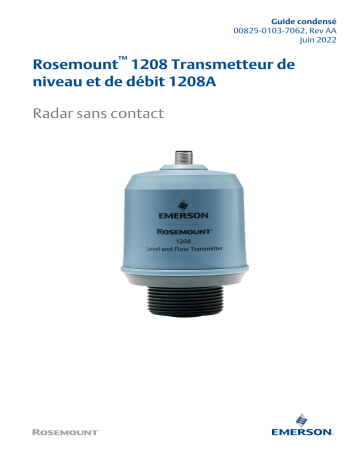Rosemount Transmetteur de niveau et de débit 1208A Radar sans contact Mode d'emploi | Fixfr