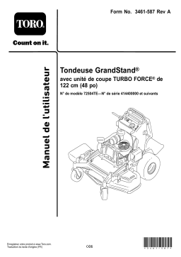 Toro GrandStand Stand-on Mower 122 cm 726 cc (72504TE) Riding Product Manuel utilisateur