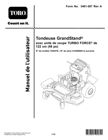 Toro GrandStand Stand-on Mower 122 cm 726 cc (72504TE) Riding Product Manuel utilisateur | Fixfr