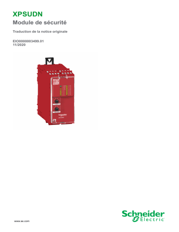 Schneider Electric Preventa XPS Universal - XPSUDN Module de sécurité Manuel utilisateur | Fixfr