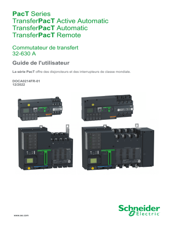 Schneider Electric TransferPacT Mode d'emploi | Fixfr