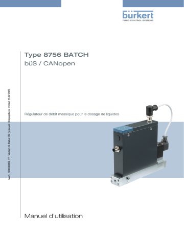 Burkert 8756 Mass flow controller Manuel utilisateur | Fixfr