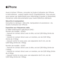 Mode d'Emploi iphone xr Mode d'emploi