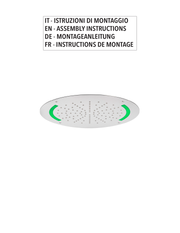 CRISTINA CRIPD344 Soffione anticalcare Ø420 mm a soffitto, illuminazione perimetrale a LED e cromoterapia. Completo di cavo elettrico e pulsantiera a parete Guide d'installation | Fixfr