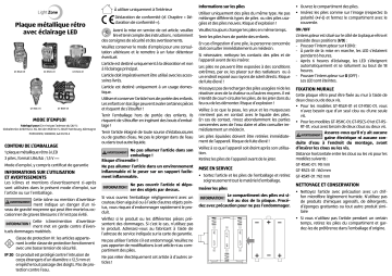 GT-RSHC-01 | GT-RSCS-01,GT-RSIC-01,GT-RSDT-01,GT-RSRT-01 | LightZone GT-RSLR-01 Retro Sign Manuel utilisateur | Fixfr