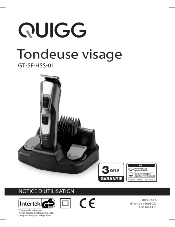 Quigg GT-SF-HSS-01 Facial Hair Trimmer Set Manuel utilisateur | Fixfr