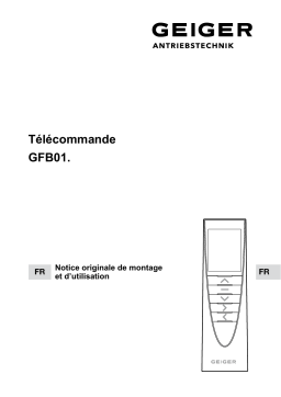 GEIGER Comfort handheld transmitter GFB01. Mode d'emploi