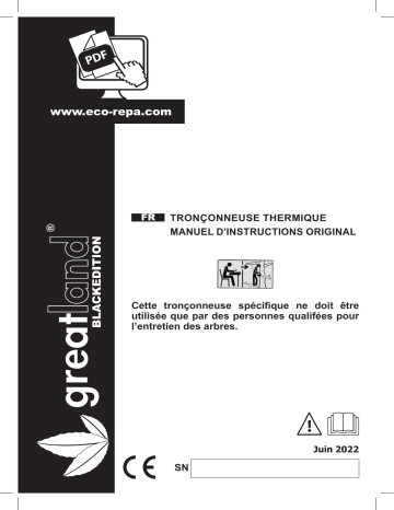GREATLAND BLACK EDITION WMGBE-TRT5845C TRONCONNEUSE Manuel du propriétaire | Fixfr