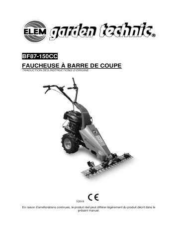 Elem Garden Technic BF87-150CC BARRE FAUCHEUSE Manuel du propriétaire | Fixfr