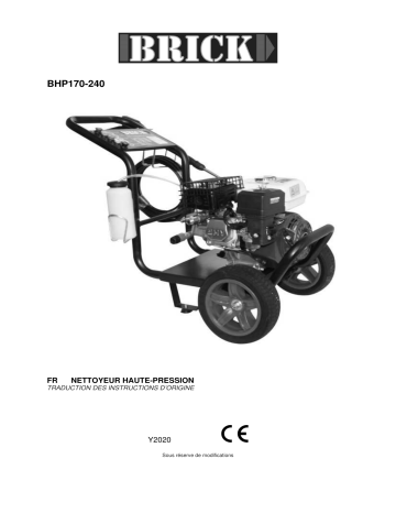 BRICK BHP170-240 NETTOYEUR HAUTE PRESSION MAX 240 BAR Manuel du propriétaire | Fixfr