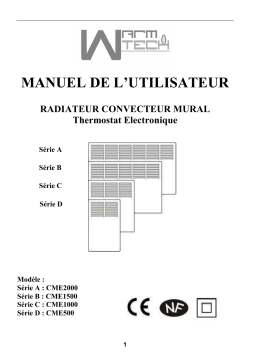 Warm Tech CME2000 CONVECTEUR MURAL 2000W ELECTRONIQUE Manuel du propriétaire