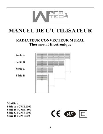 Warm Tech CME2000 CONVECTEUR MURAL 2000W ELECTRONIQUE Manuel du propriétaire | Fixfr