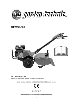 Elem Garden Technic RTV196-500 ROTOVATEUR Manuel du propriétaire