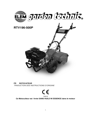 Elem Garden Technic RTV196-500P ROTOVATEUR Manuel du propriétaire | Fixfr