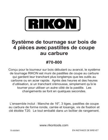 Rikon 70-800 Turning System Mode d'emploi | Fixfr