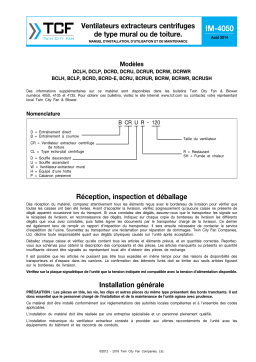 Twin City Fan DCLP Centrifugal Roof Exhauster Installation manuel