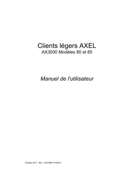 Axel M80 et M85 Guide d'installation