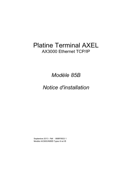 Axel 85 Guide d'installation