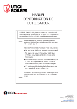 UTICA BOILERS SSC Modulating Condensing Gas Boiler Manuel utilisateur