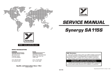 YORKVILLE SA115S Active Subwoofer Manuel utilisateur | Fixfr