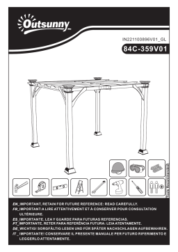 Outsunny 84C-359V01WT 13' x 10' Outdoor Retractable Pergola Canopy Mode d'emploi