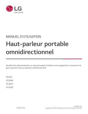 LG XO3QBK Manuel du propriétaire | Fixfr