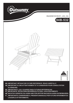 Outsunny 84B-532RD 3-Piece Wooden Adirondack Chair Set Mode d'emploi