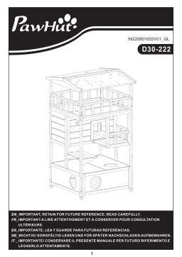 PawHut D30-222ND Wooden Outdoor Cat House Mode d'emploi