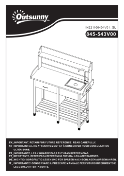 Outsunny 845-543V00GY Potting Bench Table Mode d'emploi