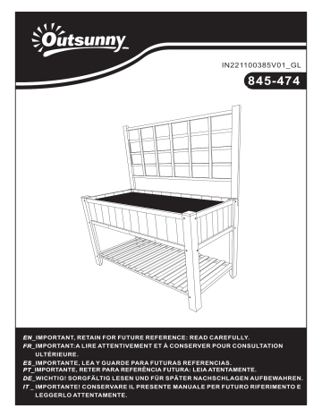 Outsunny 845-474 47'' Wooden Raised Garden Bed Mode d'emploi | Fixfr