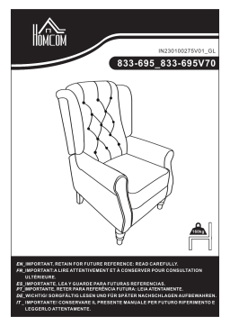 HOMCOM 833-695V80CW Button-Tufted Accent Chair Mode d'emploi