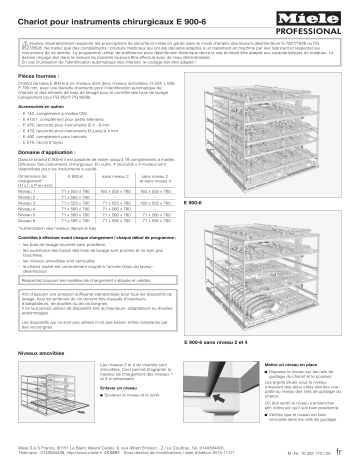 Miele E 900-6 Chariot pour le nettoyage optimal d'instruments sur 6 niveaux. Mode d'emploi | Fixfr