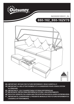 Outsunny 860-162 4 Piece Adjustable Canopy Outdoor Rattan Sofa Set Patio Furniture Wicker Sets Mode d'emploi