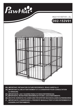 PawHut D02-153V01BK 6' x 4' Covered Dog Playpen Mode d'emploi