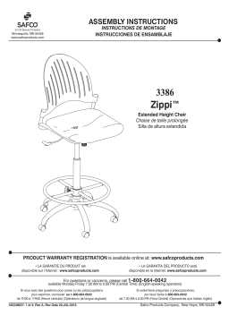 Safco 3386 Zippi™ Plastic Extended-Height Chair Manuel utilisateur