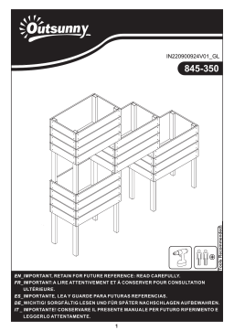 Outsunny 845-350 4PCS Wooden Raised Garden Beds Kits Elevated Planter Mode d'emploi