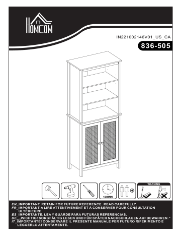 HOMCOM 836-505 Rustic Bookshelf Mode d'emploi | Fixfr