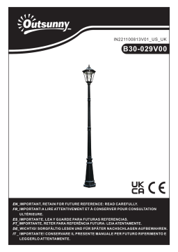 Outsunny B30-029V00BN 94.5" Solar Lamp Post Light Mode d'emploi