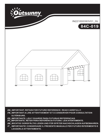 Outsunny 84C-019 20' x 20' Heavy-duty Large Wedding Tent Mode d'emploi | Fixfr