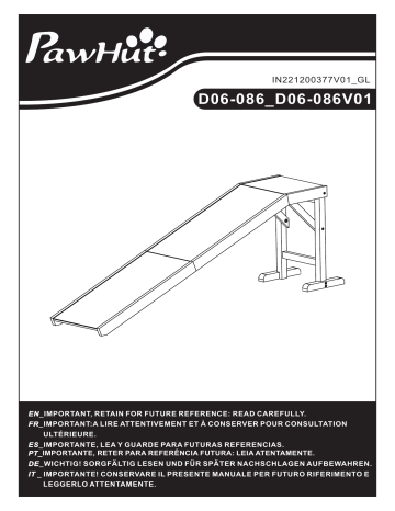 PawHut D06-086WT Dog Ramp Foldable Mode d'emploi | Fixfr