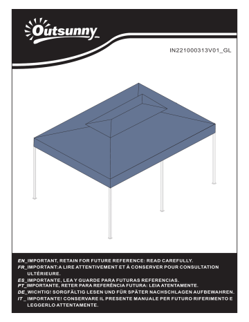 Outsunny 100110-052CW 13.1' x 9.84' Gazebo Replacement Canopy Mode d'emploi | Fixfr