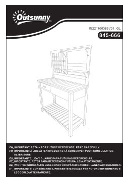 Outsunny 845-666ND Potting Bench Table Mode d'emploi